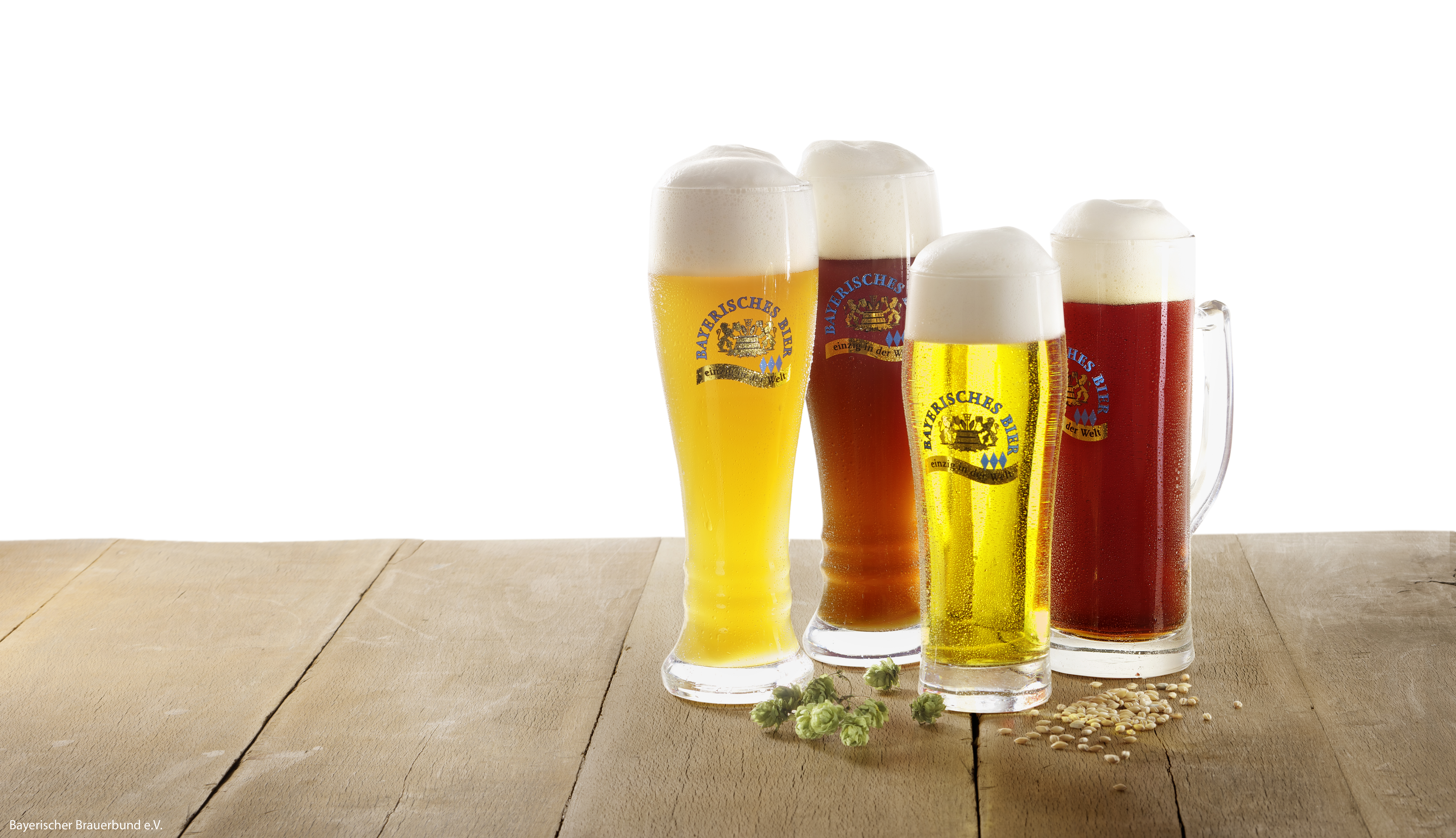 Verschiedene Biersorten in Gläsern